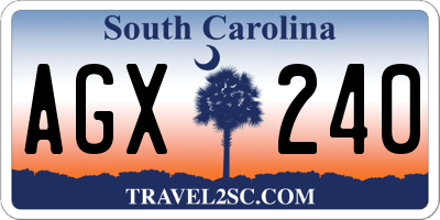 SC license plate AGX240