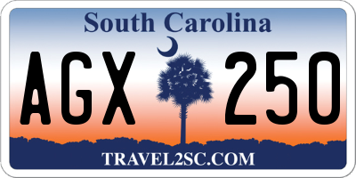 SC license plate AGX250