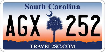 SC license plate AGX252