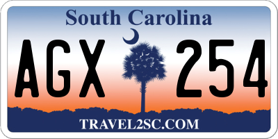SC license plate AGX254