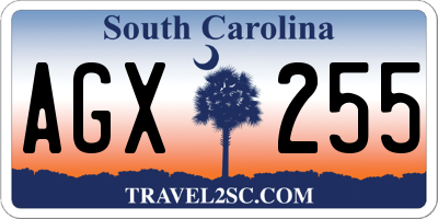 SC license plate AGX255