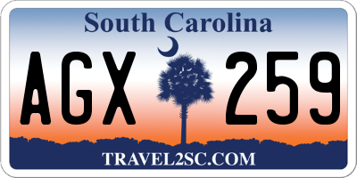 SC license plate AGX259