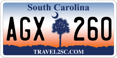 SC license plate AGX260