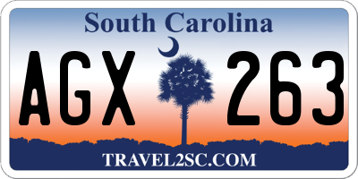 SC license plate AGX263