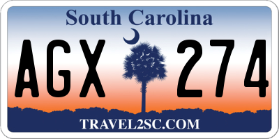 SC license plate AGX274