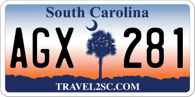 SC license plate AGX281