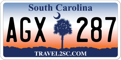 SC license plate AGX287