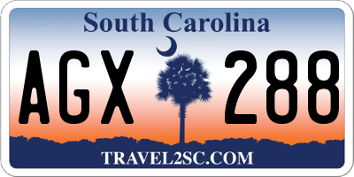 SC license plate AGX288