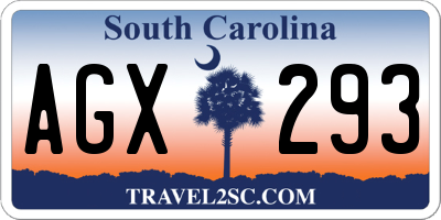 SC license plate AGX293