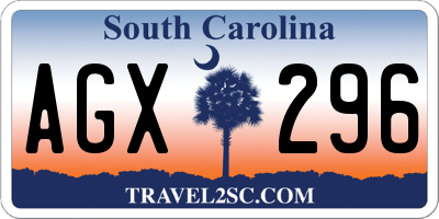 SC license plate AGX296