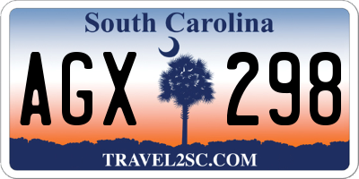 SC license plate AGX298