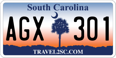 SC license plate AGX301