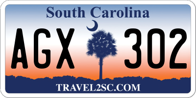 SC license plate AGX302