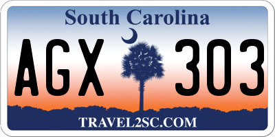 SC license plate AGX303