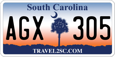 SC license plate AGX305