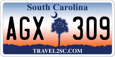 SC license plate AGX309