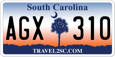 SC license plate AGX310