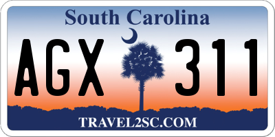 SC license plate AGX311
