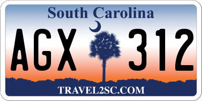 SC license plate AGX312