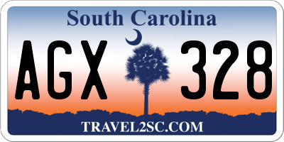 SC license plate AGX328