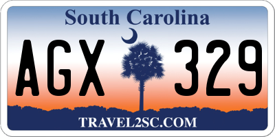 SC license plate AGX329