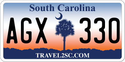 SC license plate AGX330