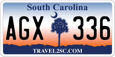 SC license plate AGX336