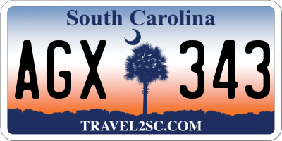 SC license plate AGX343