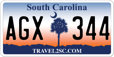 SC license plate AGX344