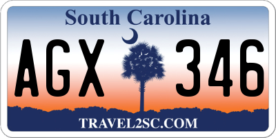 SC license plate AGX346