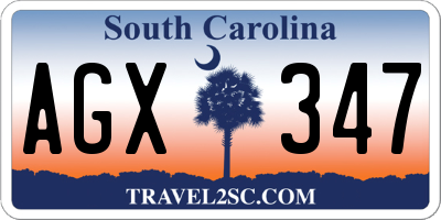 SC license plate AGX347