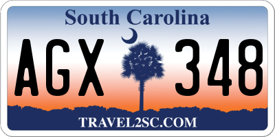SC license plate AGX348