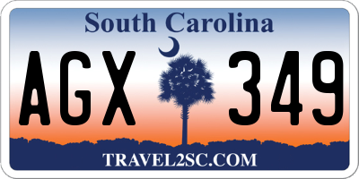 SC license plate AGX349