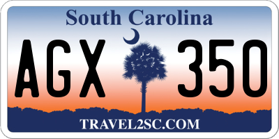 SC license plate AGX350