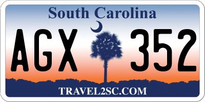 SC license plate AGX352
