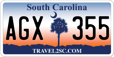 SC license plate AGX355