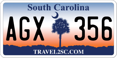 SC license plate AGX356