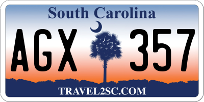 SC license plate AGX357