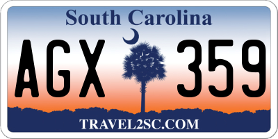 SC license plate AGX359