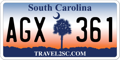 SC license plate AGX361