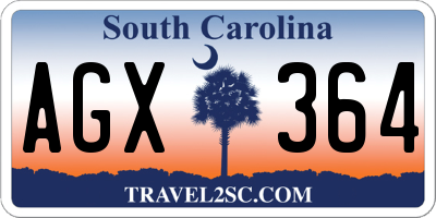 SC license plate AGX364