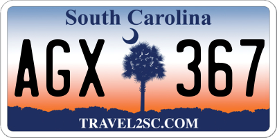 SC license plate AGX367