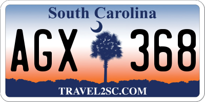 SC license plate AGX368