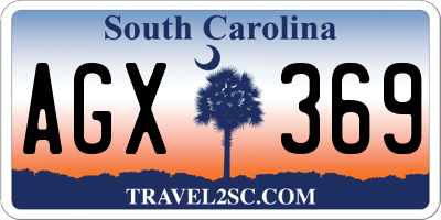 SC license plate AGX369