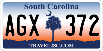 SC license plate AGX372
