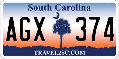 SC license plate AGX374