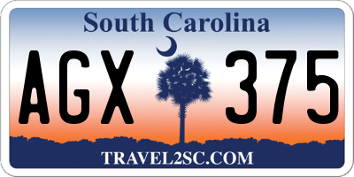 SC license plate AGX375