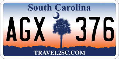 SC license plate AGX376