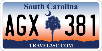 SC license plate AGX381