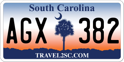 SC license plate AGX382